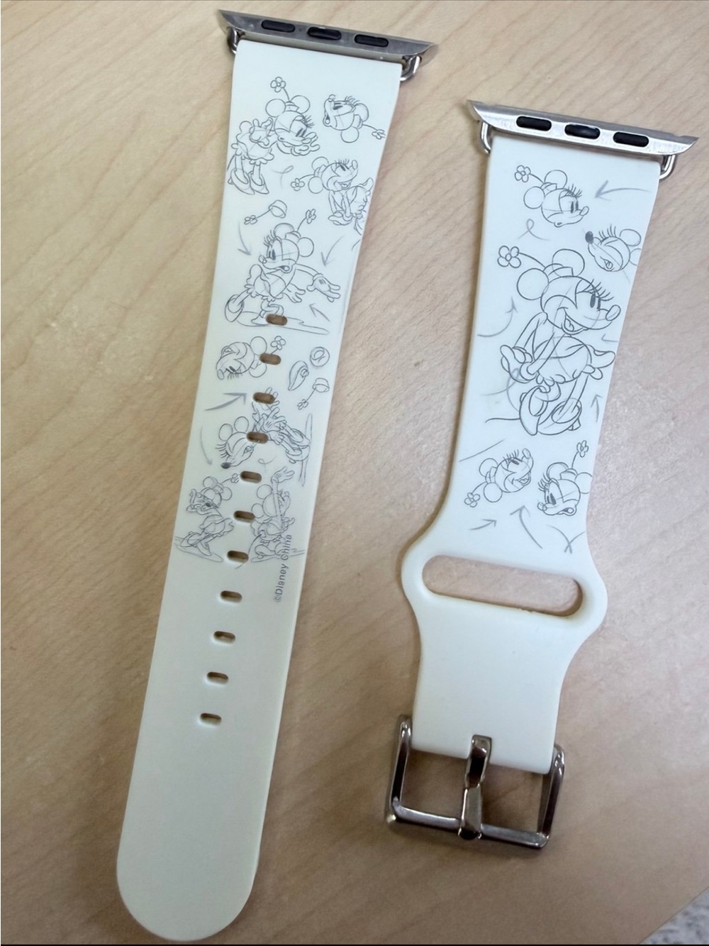Disney White Silicone Minnie Mouse Sketch Apple Watch Band 38mm